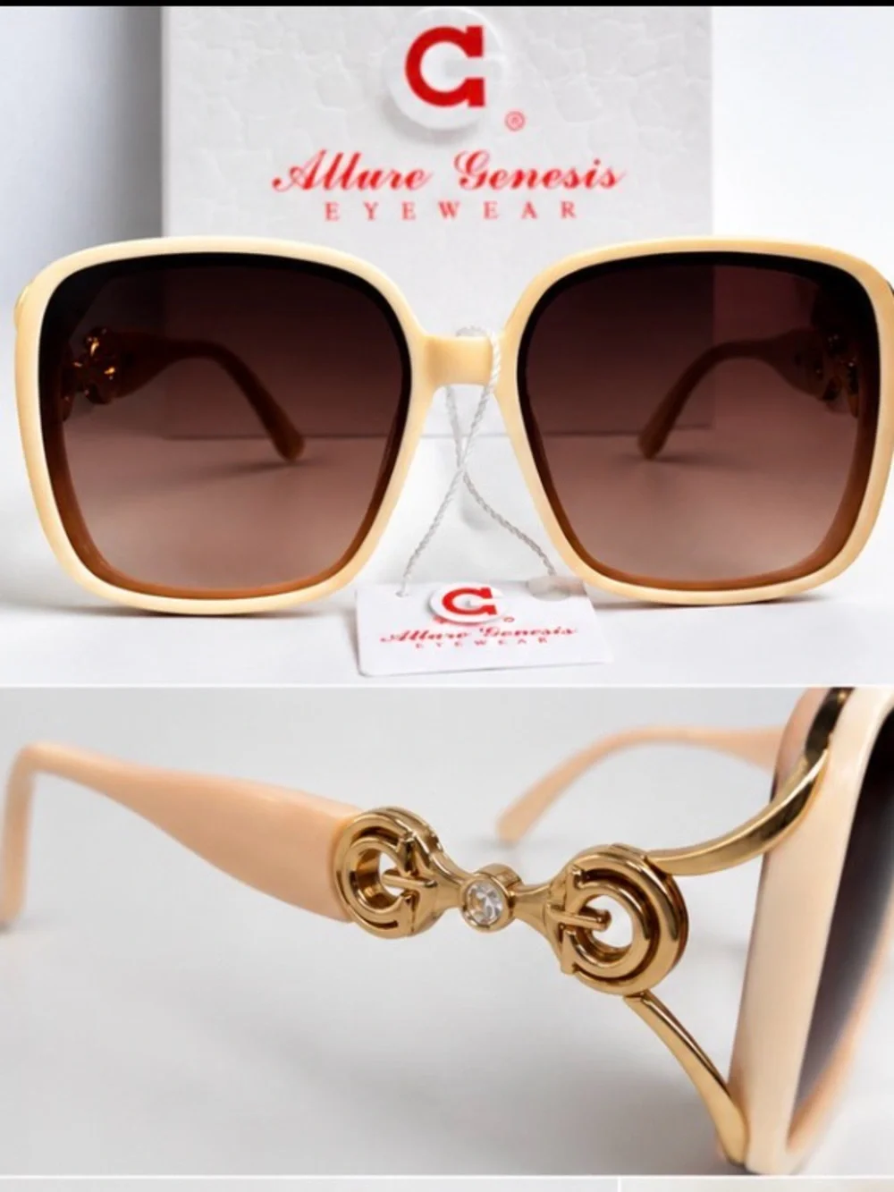 Oversized Sunglasses — Different ColorsBrown Gradient Lenses